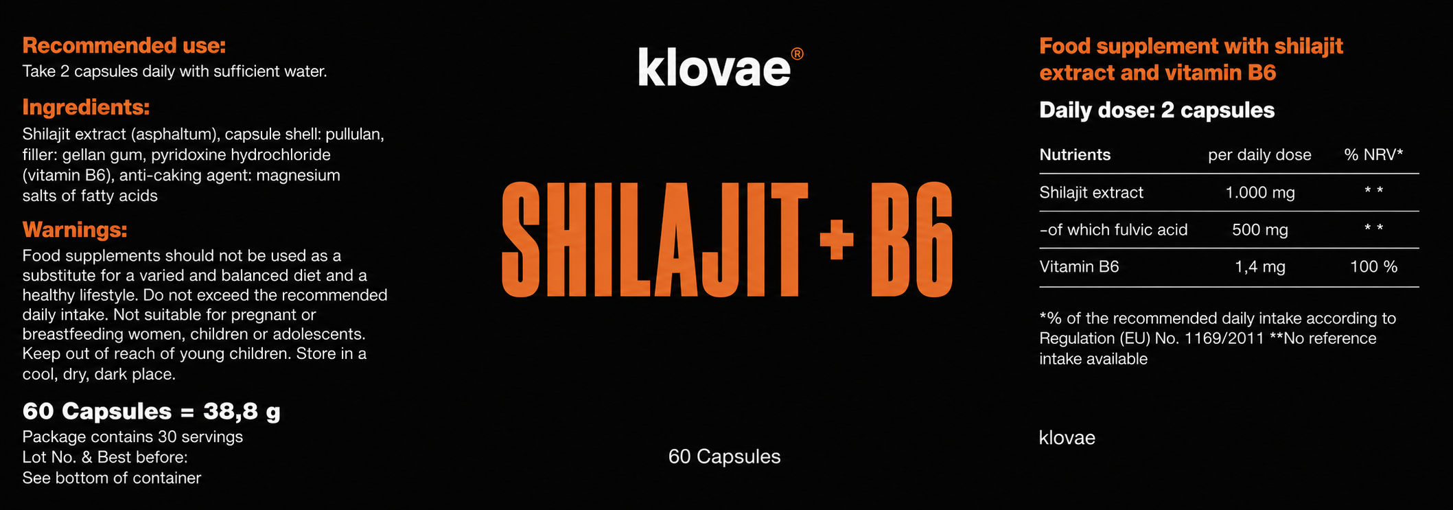 Étiquette Shilajit + B6